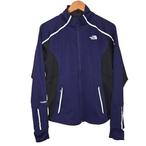 The North Face Womens Purple FlashDry Winstopper Full Zip Jacket Large